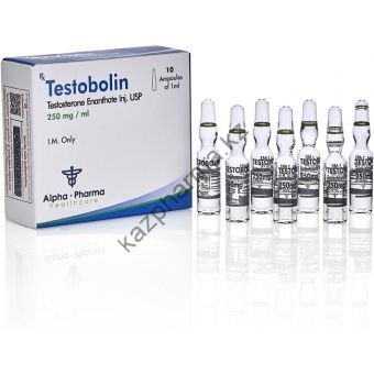 Testobolin (Тестостерон энантат) Alpha Pharma 10 ампул по 1мл (1амп 250 мг) - Капшагай