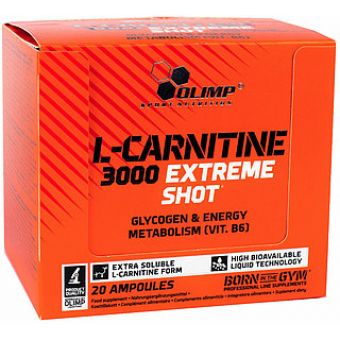 L- Карнитин Olimp L-Carnitine 3000 Extreme Shot (20 ампул по 25мл) - Капшагай